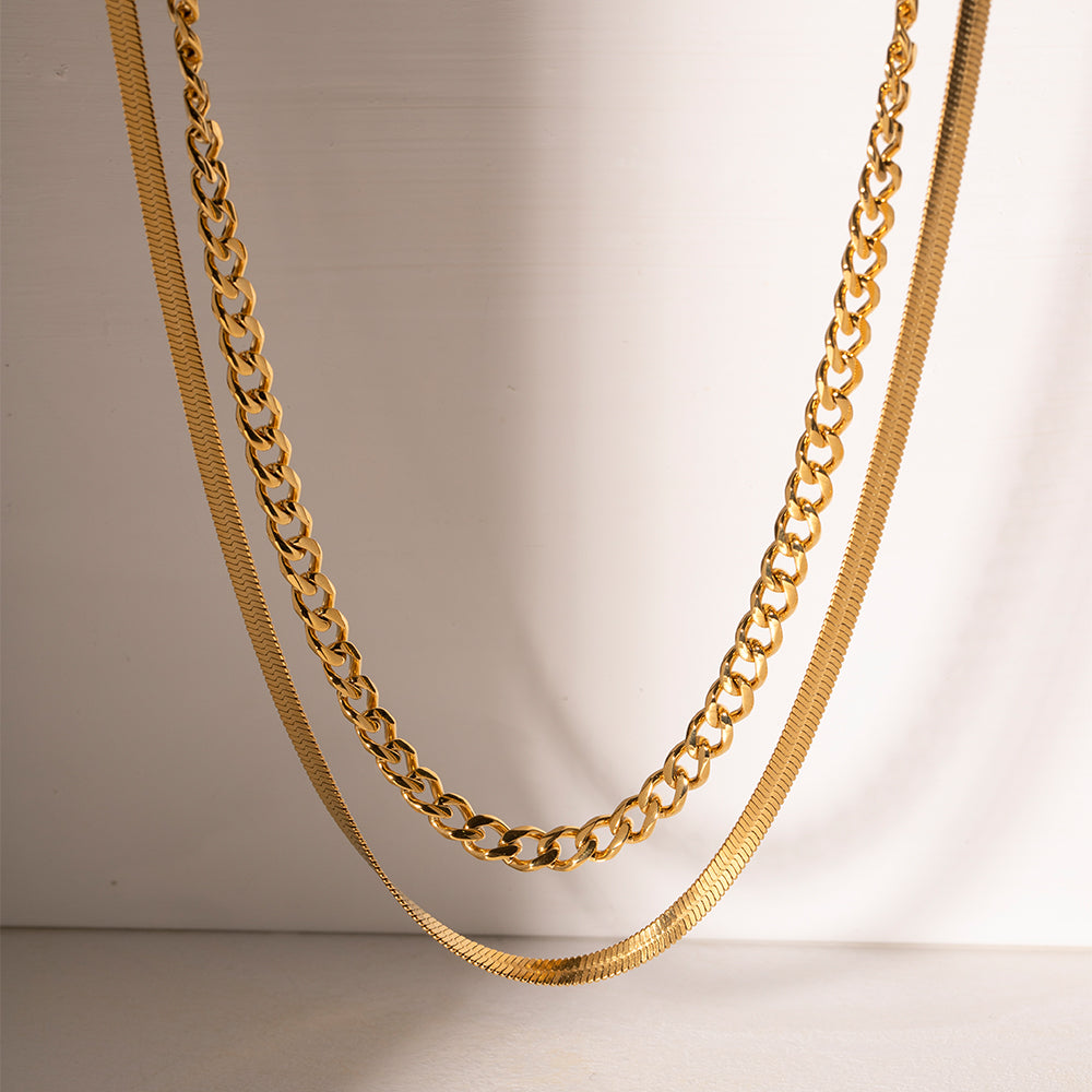 18K Gold-Plated Double Layered Necklace Trendsi