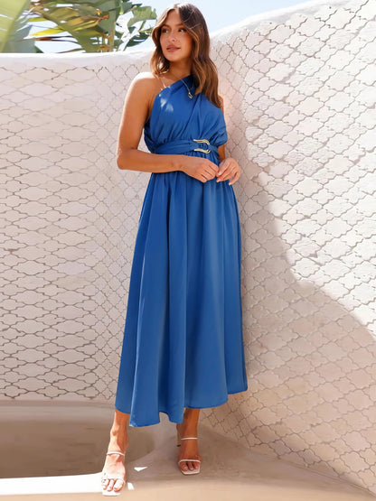 Single Shoulder Midi Dress Trendsi