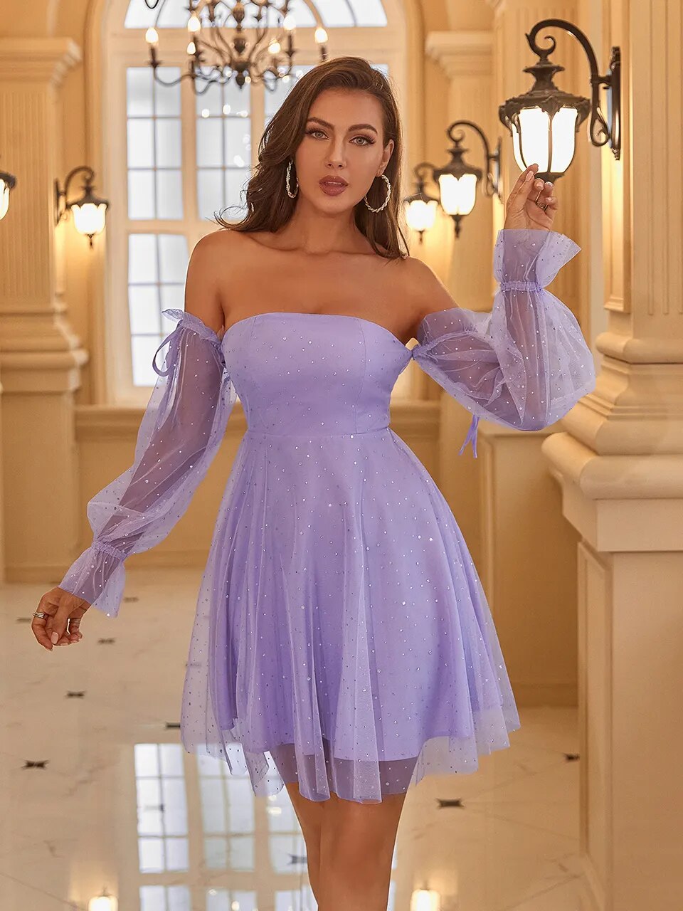 Women's Summer Chest-wrapped Off-shoulder Sweet Princess Dress aclosy