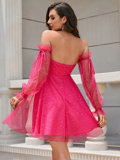 Women's Summer Chest-wrapped Off-shoulder Sweet Princess Dress aclosy