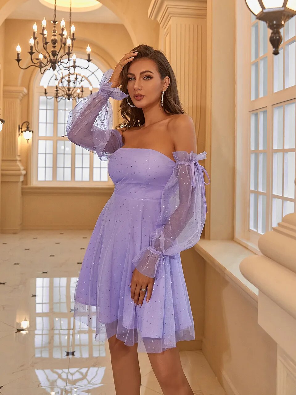 Women's Summer Chest-wrapped Off-shoulder Sweet Princess Dress aclosy