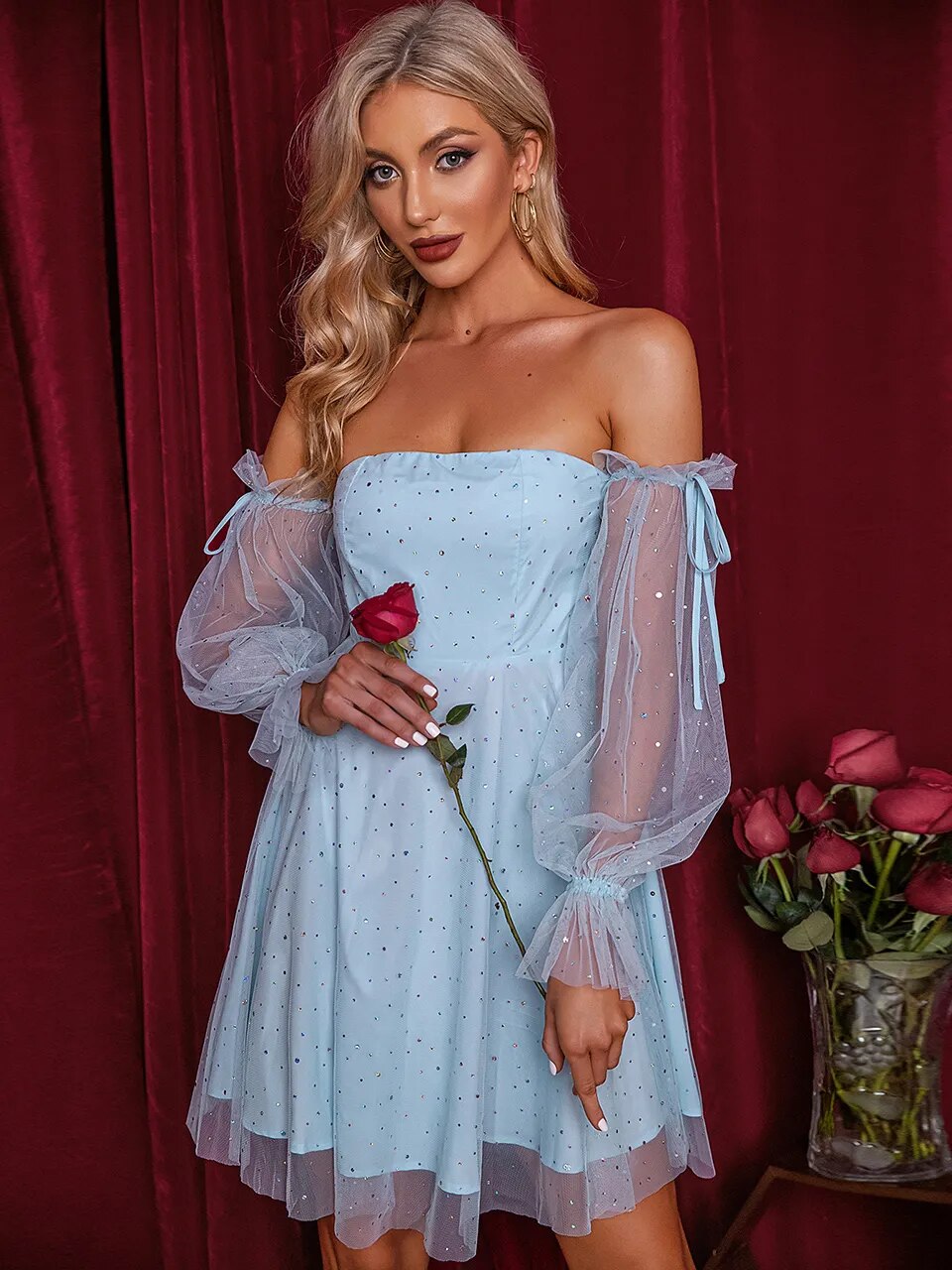 Women's Summer Chest-wrapped Off-shoulder Sweet Princess Dress aclosy