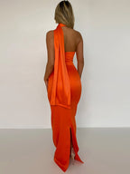 Women's Backless Tight-fitting Hip Scarf Dress Long Skirt Aclosy