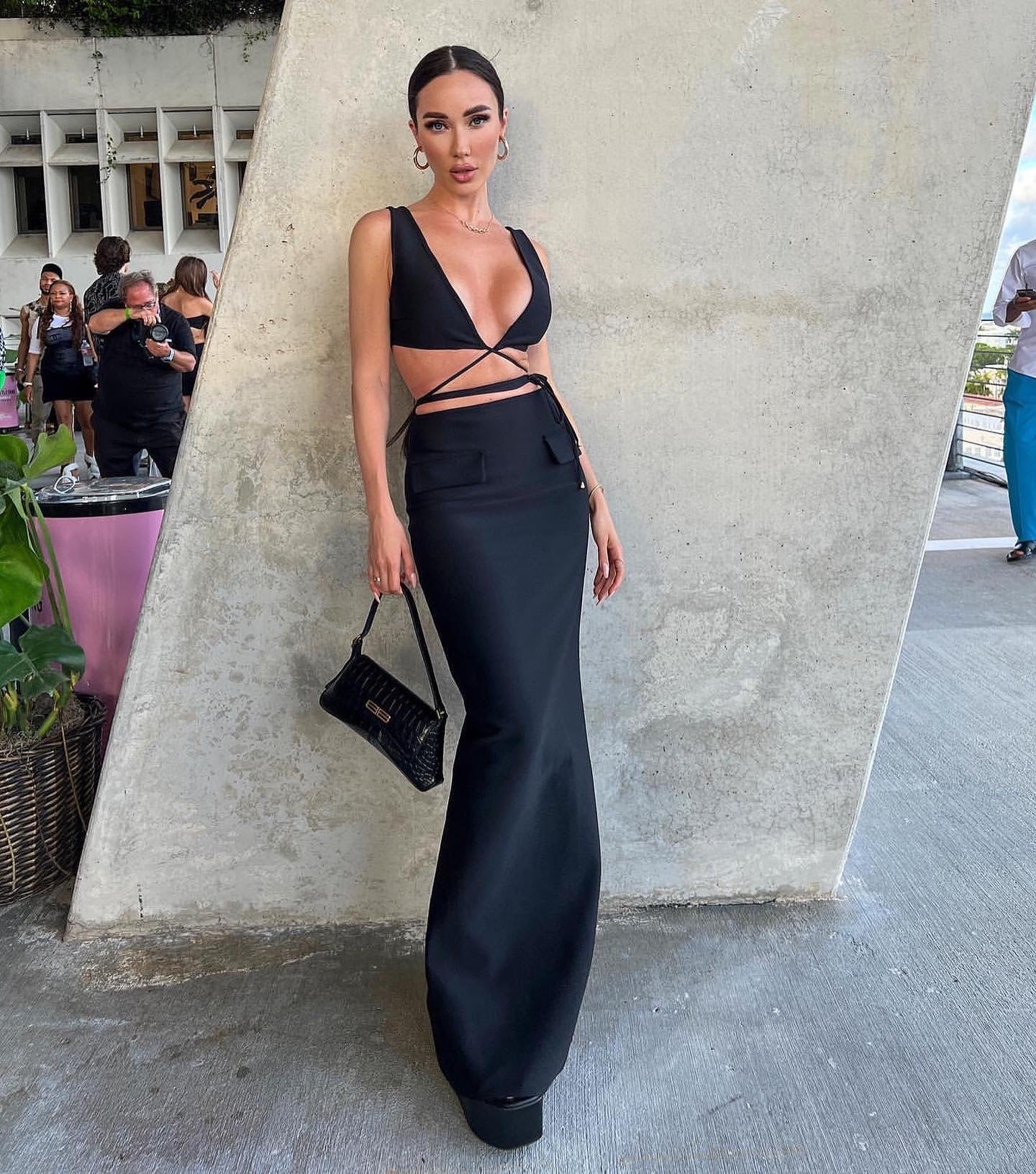 Women's Fashion Wrapped Chest Strap Dress aclosy