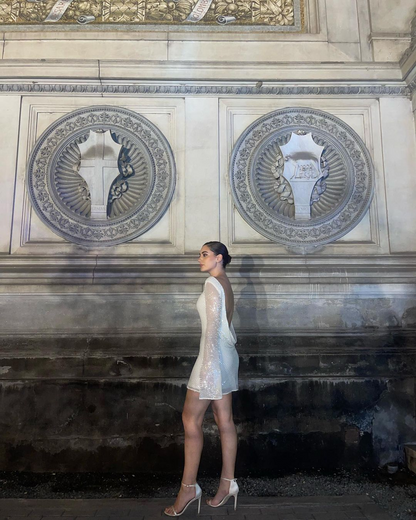 Tava Backless White Cocktail Dress