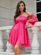Women's Summer Chest-wrapped Off-shoulder Sweet Princess Dress aclosy