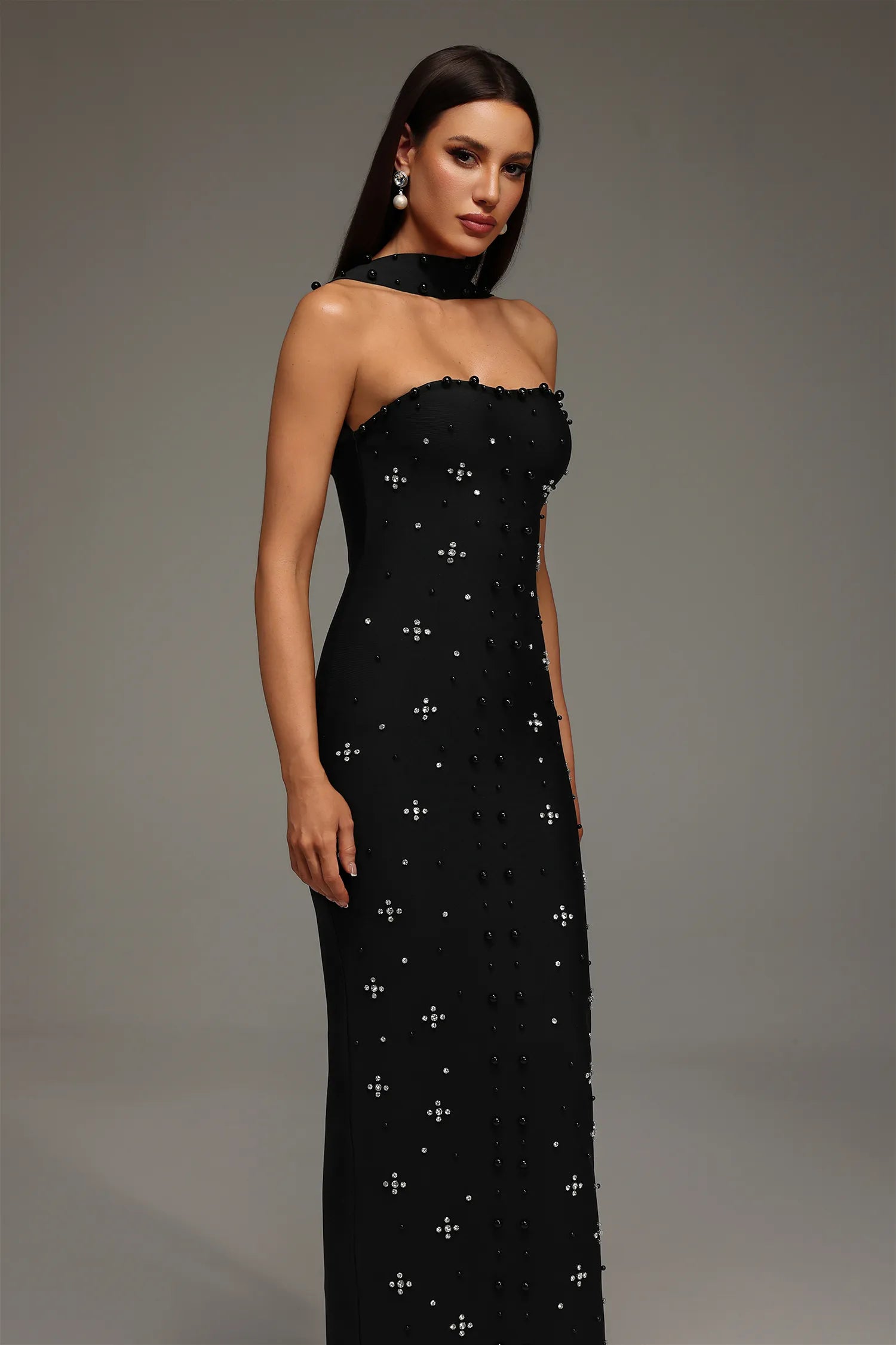 Alana elegant beaded maxi dress