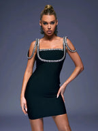 Women's Heavy Industry Beaded Slim Fit Dress Skirt aclosy