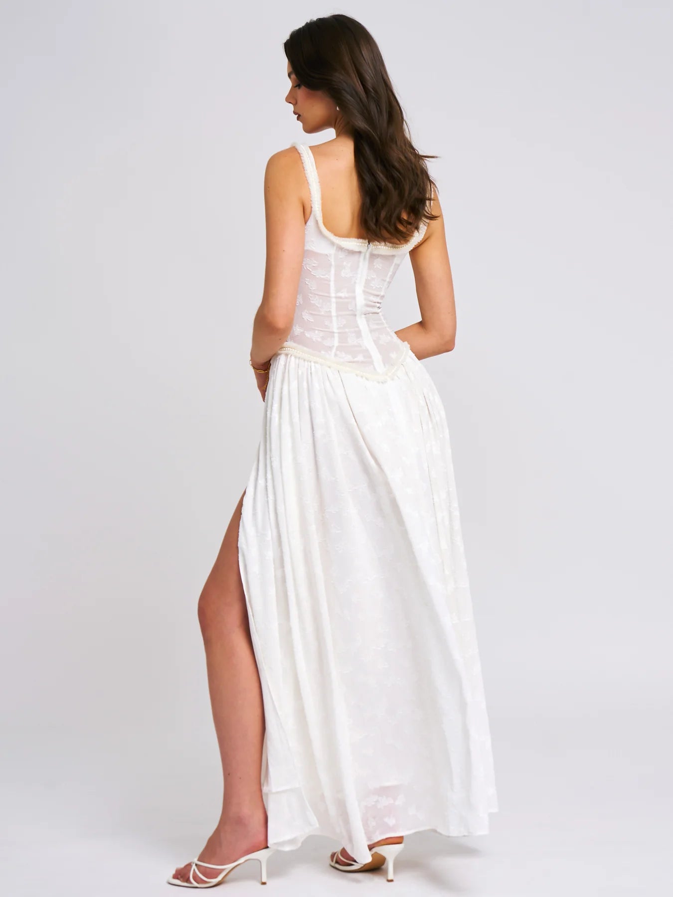 Alyia Lux Weave High Slit Maxi Dress