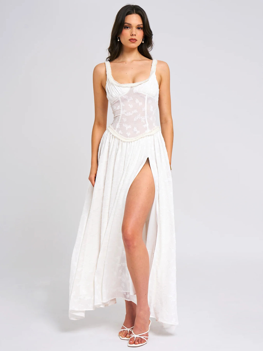 Alyia Lux Weave High Slit Maxi Dress