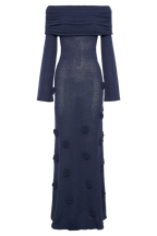 Karika Off Shoulder Knit Rose Maxi Dress