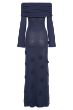 Karika Off Shoulder Knit Rose Maxi Dress