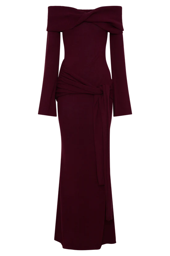 Charmora Off Shoulder Tie Maxi Dress