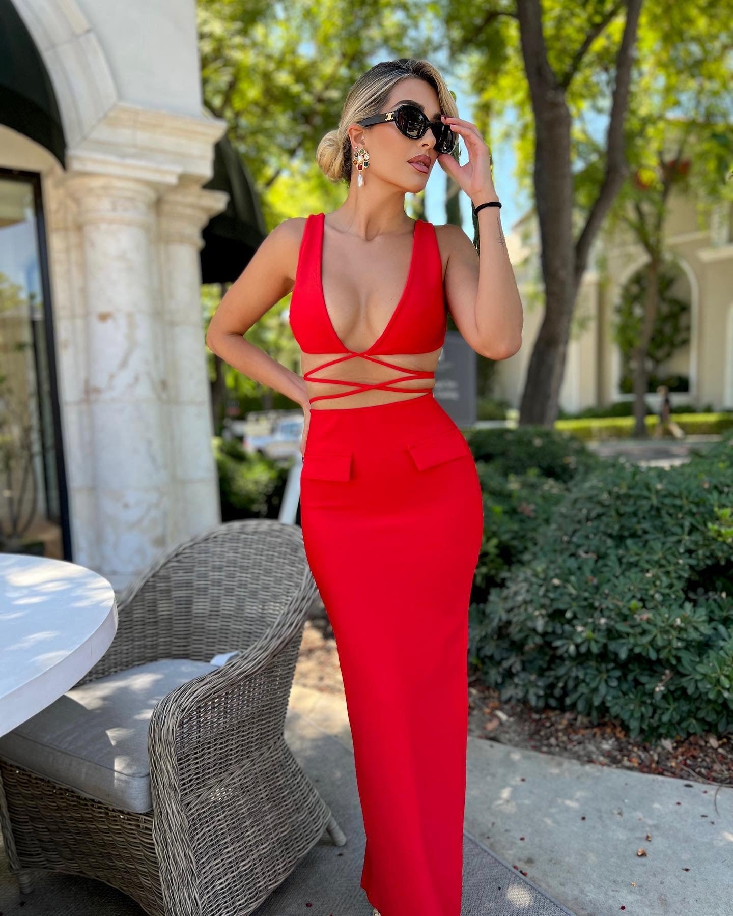 Women's Fashion Wrapped Chest Strap Dress aclosy