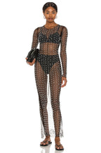 See-through Bright Diamond Bubble Bead Beach Dress Mesh Long Sleeve aclosy