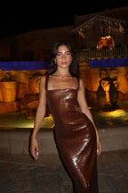 Allure Sequin Cut-Out Backless Dress