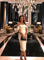 Lemily Ruched Draped Chiffon Dress