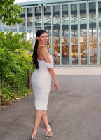 Lemily Ruched Draped Chiffon Dress