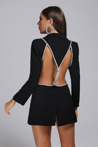 European And American Women's Personality Open-back Fashion Suit Jacket aclosy