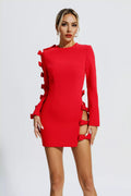 Asymmetric Hollow Bow Dress Aclosy