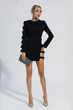 Asymmetric Hollow Bow Dress Aclosy