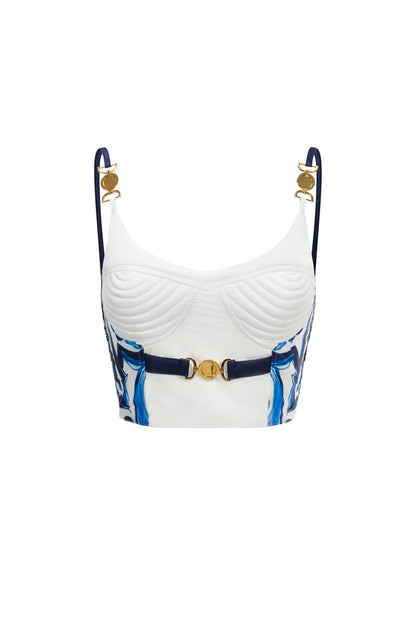 Alenna Halter Floral Printed Top And Skirt Two-Piece Set