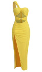 Yella Elegant Cutout One Shoulder Wedding Party Dress Aclosy