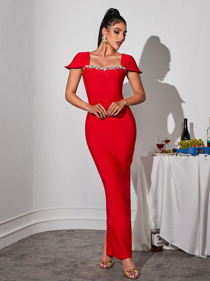 Allure Diamond Maxi Red Dress (Copy) Aclosy