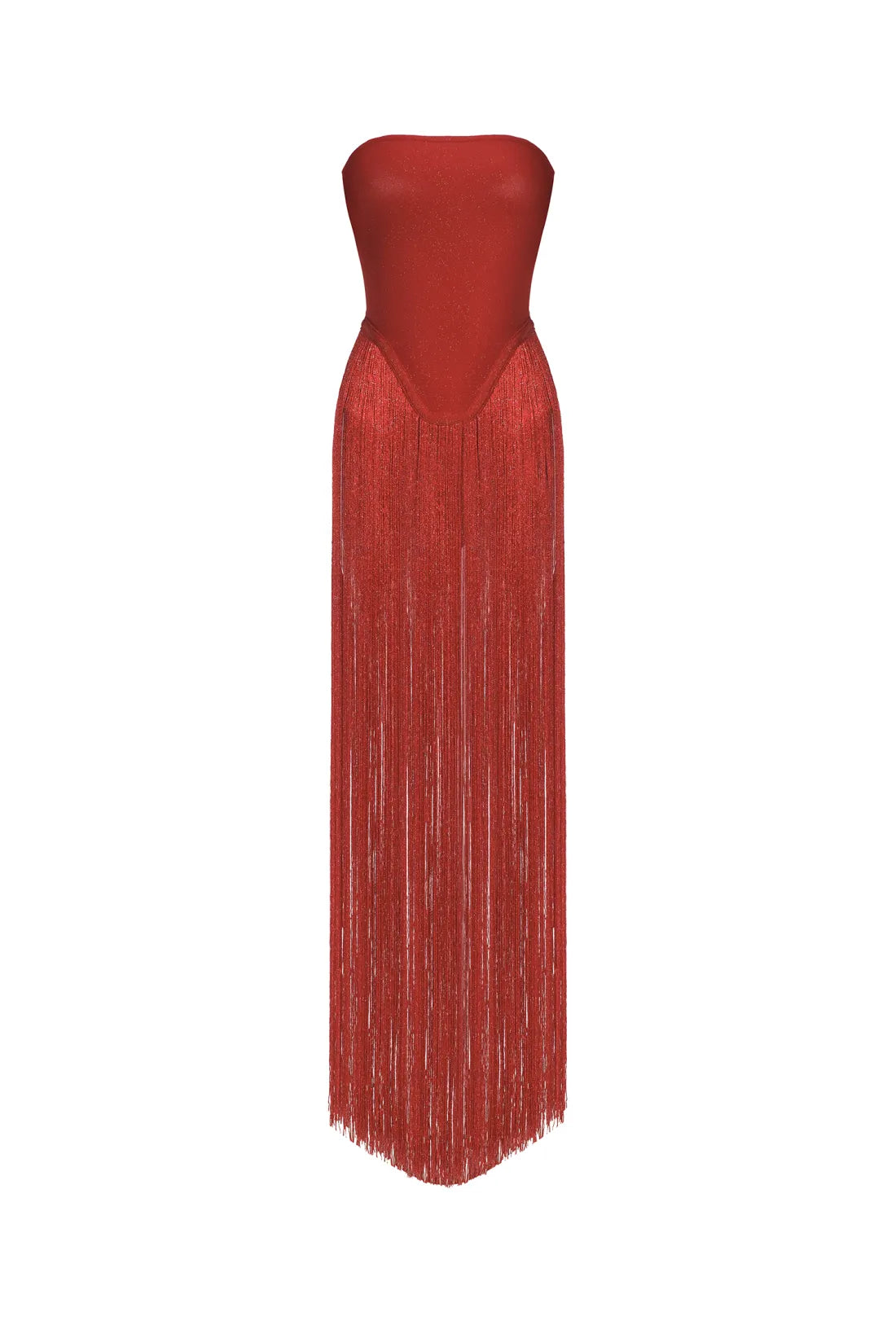 Alara Fringe Sleeveless Strapless Tassel Bandage Bodysuit