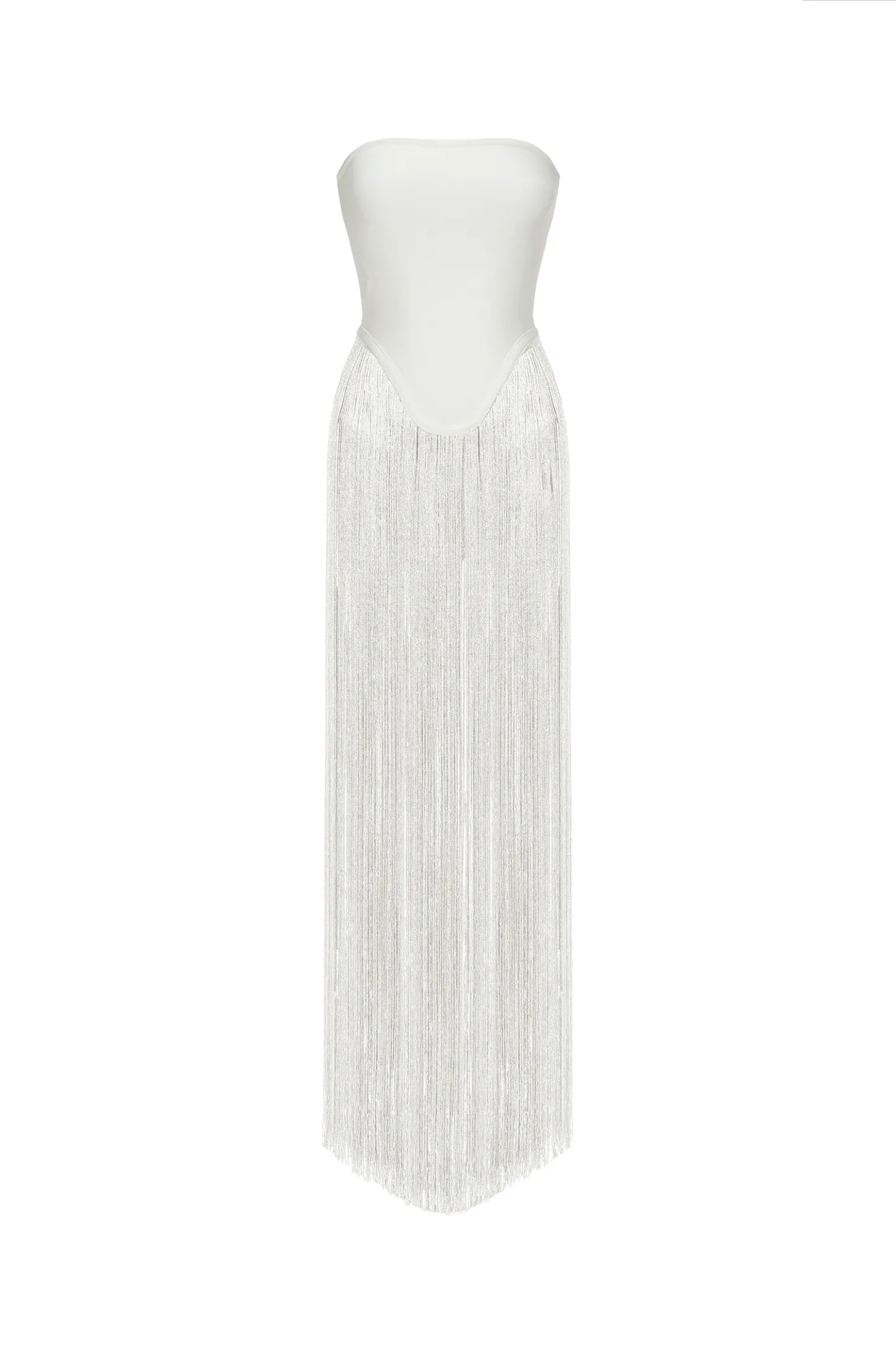 Alara Fringe Sleeveless Strapless Tassel Bandage Bodysuit