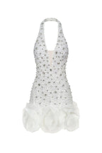 ALANA MINI WHITE RHINESTONE DRESS