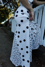 Backless Halter Neck Polka Dot Maxi Dress