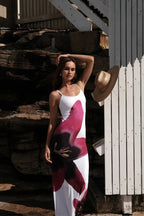 Women's Fashionable Elegant Floral Print Slim Strap Dress Aclosy