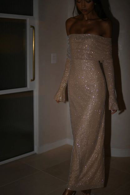 Chic Strapless Elegant Sparkly Dress