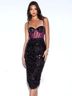 Women's Suspender Dress Elegant Sequins aclosy