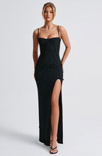 ALANA MAXI DRESS-LINED-BLACK aclosy