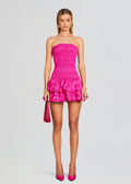 New Fashion Elegant Design Elastic Waist Ruffled Waist Slimming Embroidered Strapless Dress Women Aclosy