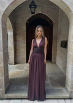 Maelle Draped Chiffon Maxi Dress
