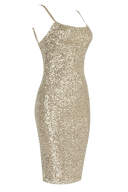 Women's Dress With Sequins And Back Slim Slimming Dress aclosy