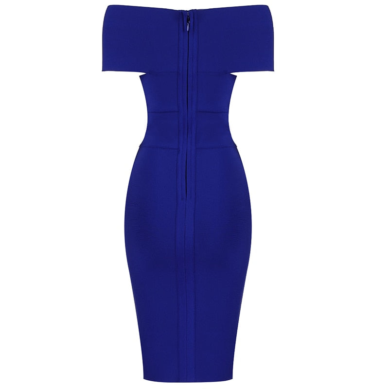 Meiga Off Shoulder Bandage Dress aclosy