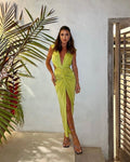 Internet Hot Sexy Deep V Sleeveless Backless Evening Dress Aclosy