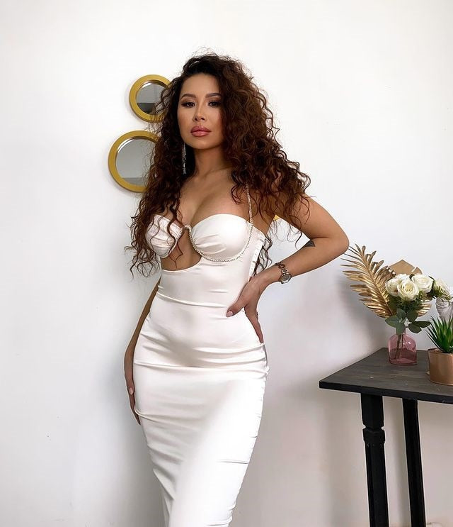 Diamond Chain Sling High Elastic V-neck Dress aclosy