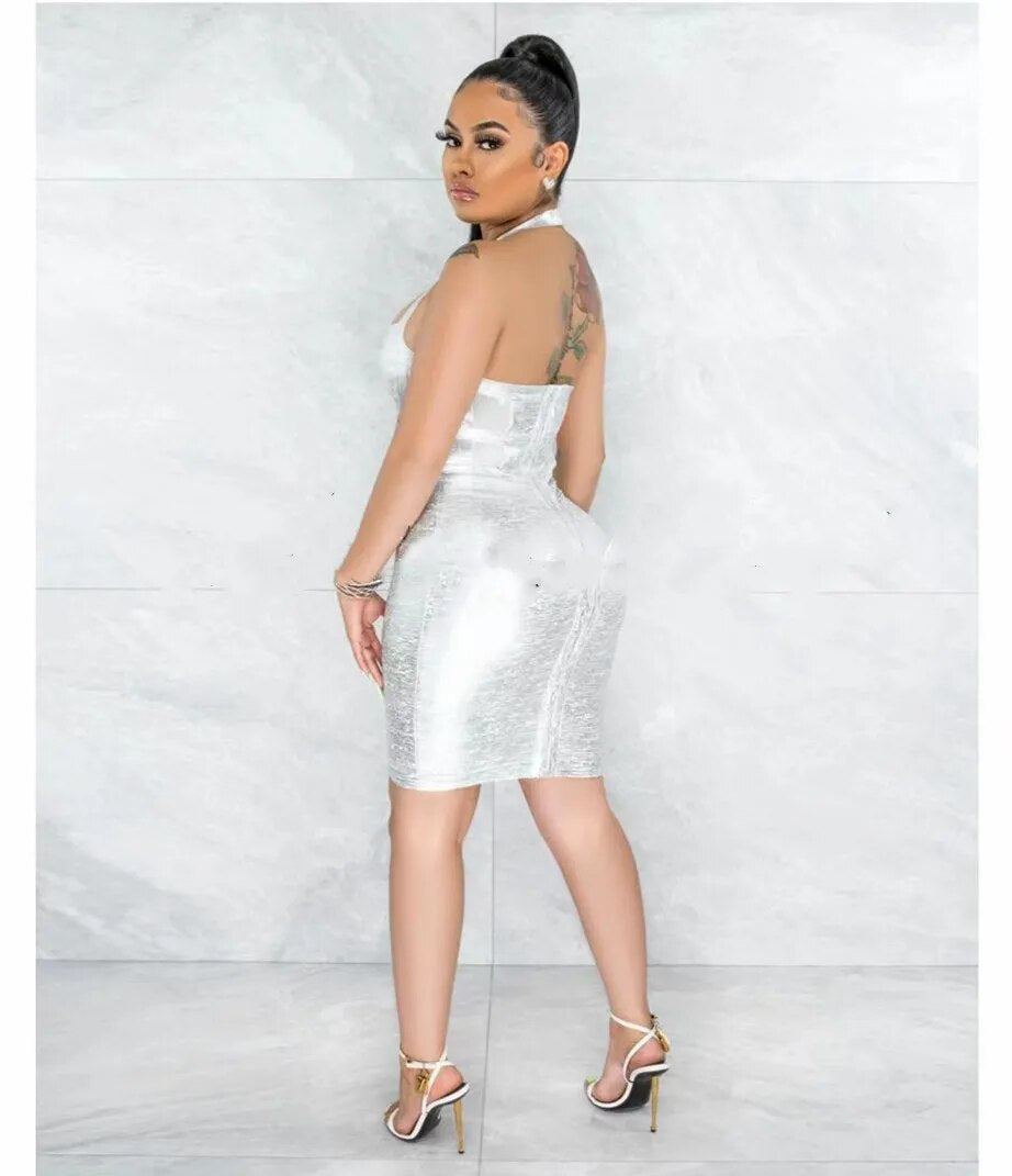 Halter Sleeveless Tube Top Hip Skirt aclosy