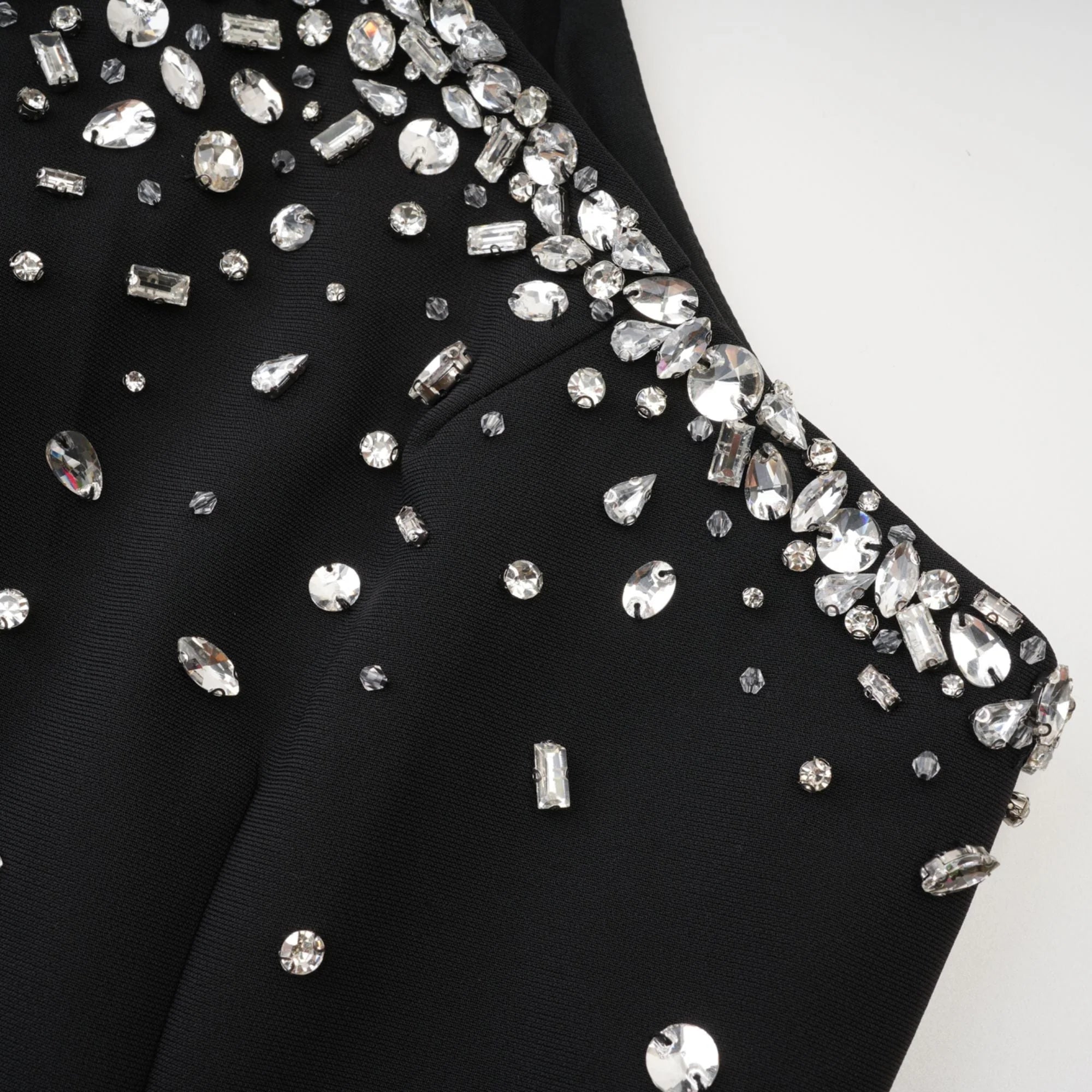 Slantria black embellished mini dress