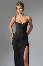 ALANA MAXI DRESS-LINED-BLACK aclosy