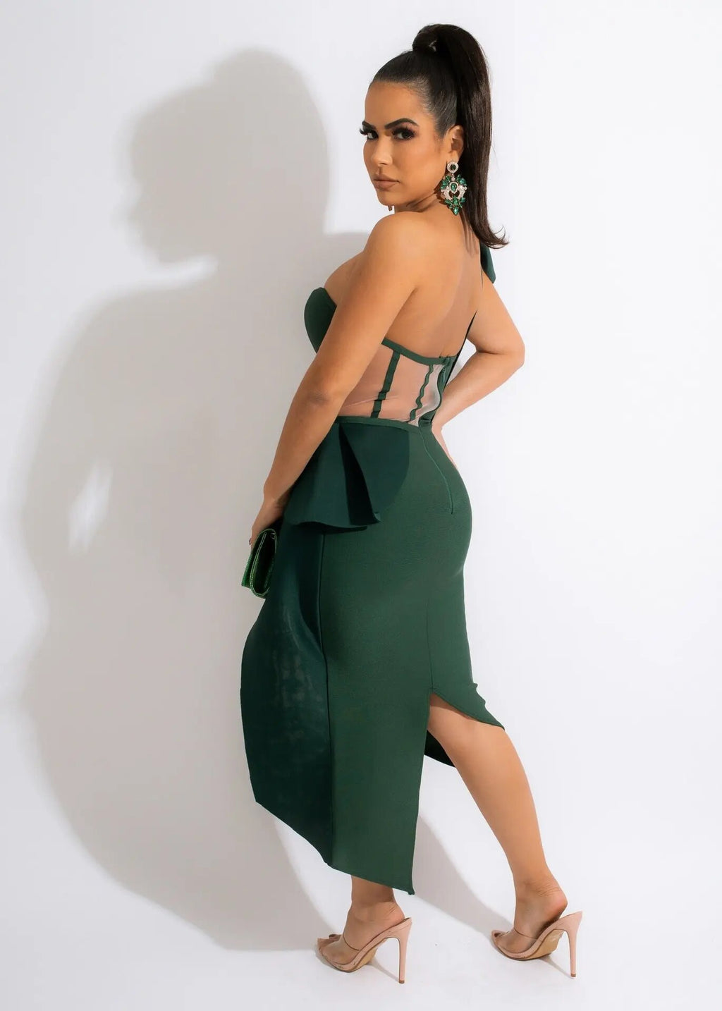 Women's Fashion Three-dimensional Ruffled Shoulder Dress aclosy