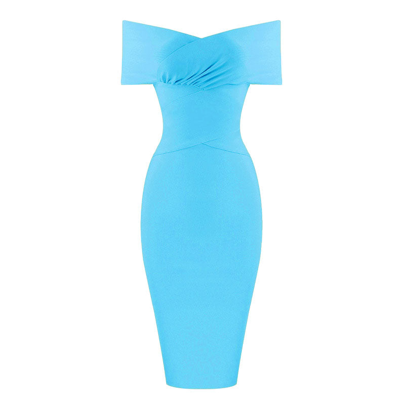 Meiga Off Shoulder Bandage Dress aclosy