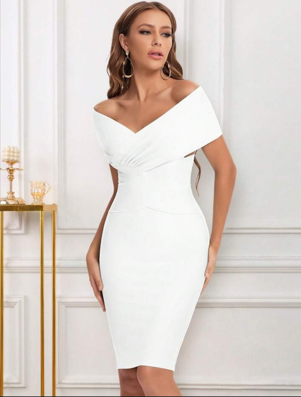 Meiga Off Shoulder Bandage Dress aclosy