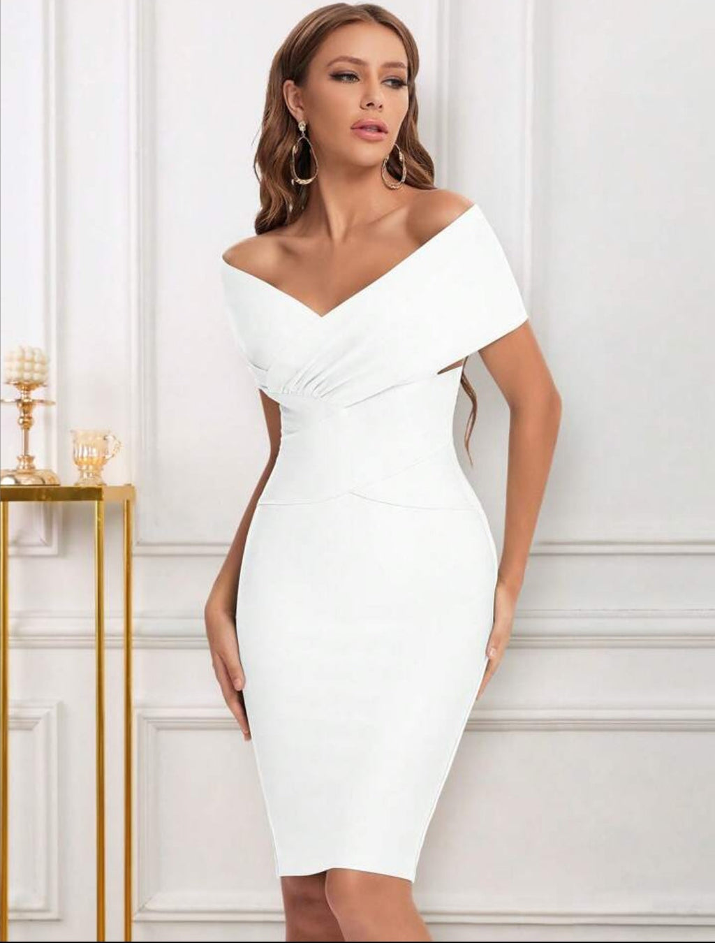 Meiga Off Shoulder Bandage Dress aclosy