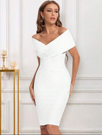 Meiga Off Shoulder Bandage Dress aclosy